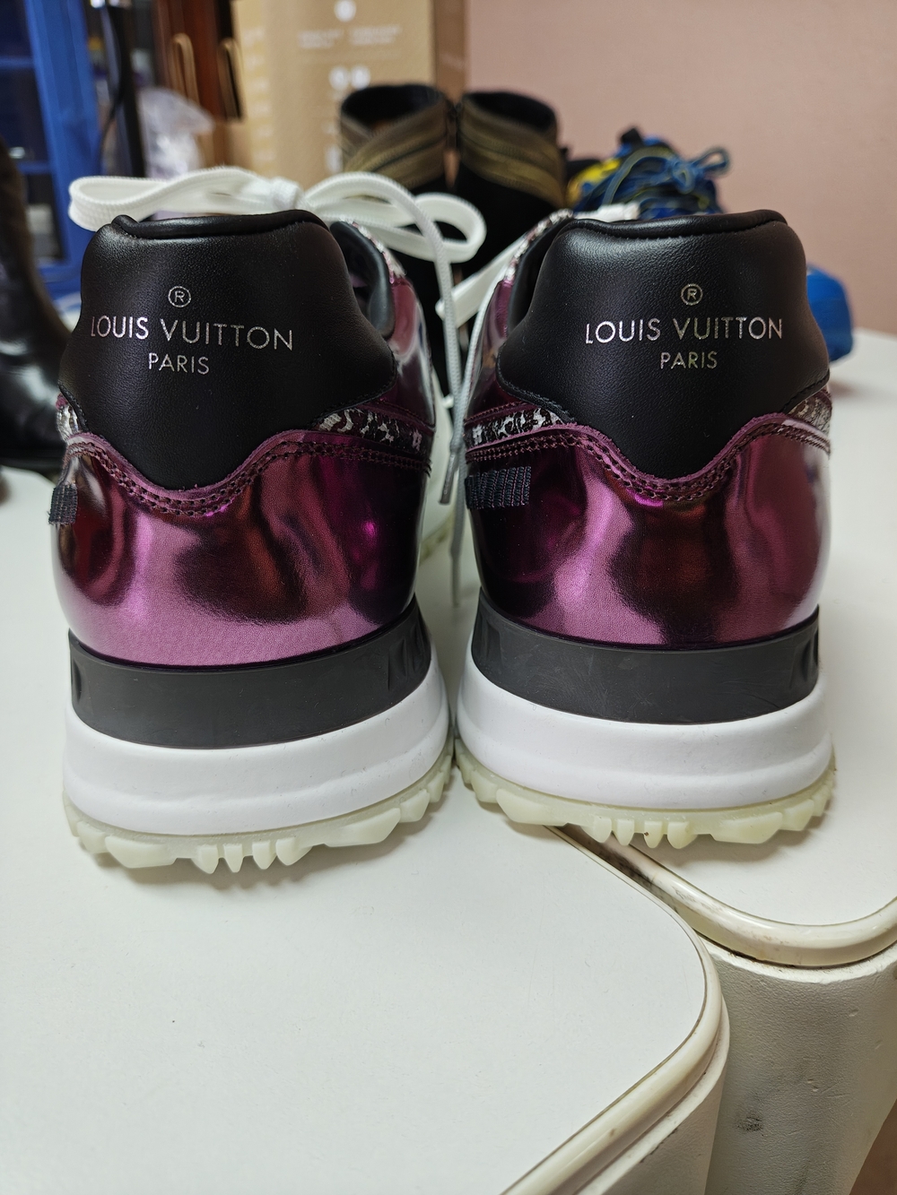 Louis Vuitton Women’s Metallic Purple Trainer Sneakers